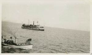 Image of American Consul meet us off Sydney. Excursion Steamer.